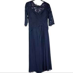 La Femme Ruched Twist Column Formal Gown Plus Size US 20